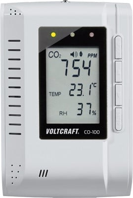 Miernik dwutlenku węgla VOLTCRAFT CO-100, 0 - 3000 ppm